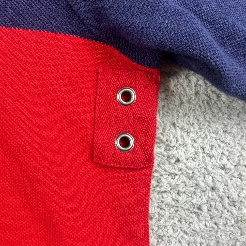 Polo Ralph Lauren‎ Mens 2XLT Tall Navy Blue Red Colorblock Pique Polo Shirt